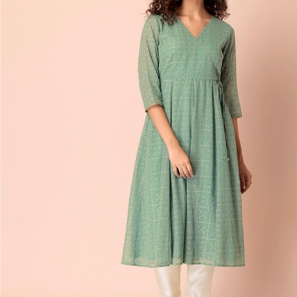 Beautiful Mint Green Kurta Tunic Dress - Picture 2 of 5